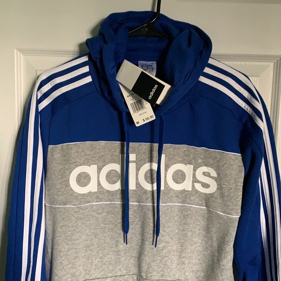 Adidas brand new pull over royal blue sweater - Picture 2 of 9